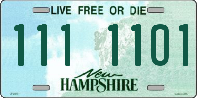 NH license plate 1111101