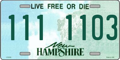 NH license plate 1111103