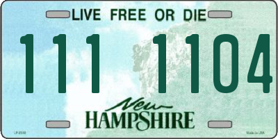 NH license plate 1111104