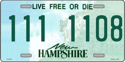 NH license plate 1111108