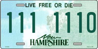 NH license plate 1111110