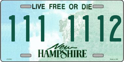 NH license plate 1111112