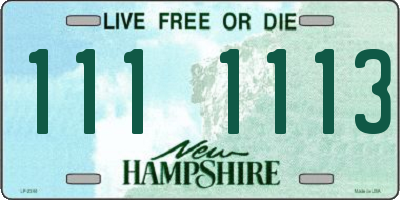 NH license plate 1111113