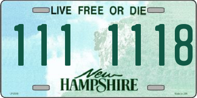 NH license plate 1111118