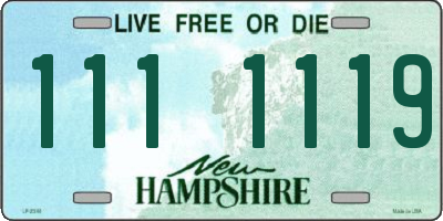 NH license plate 1111119