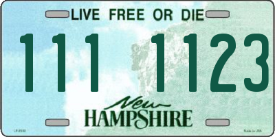 NH license plate 1111123