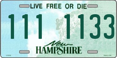 NH license plate 1111133