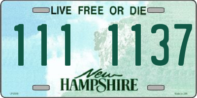 NH license plate 1111137