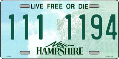 NH license plate 1111194