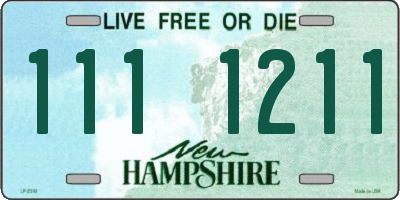 NH license plate 1111211