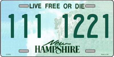 NH license plate 1111221