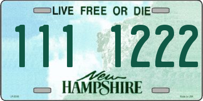 NH license plate 1111222