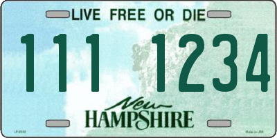 NH license plate 1111234