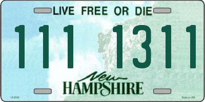 NH license plate 1111311