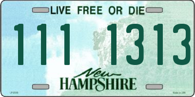 NH license plate 1111313