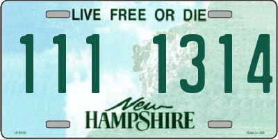 NH license plate 1111314