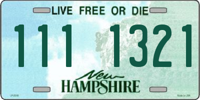 NH license plate 1111321