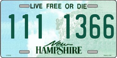NH license plate 1111366