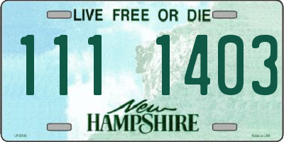 NH license plate 1111403