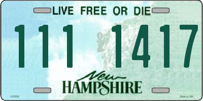NH license plate 1111417