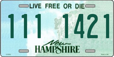 NH license plate 1111421