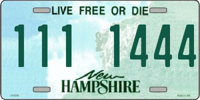 NH license plate 1111444