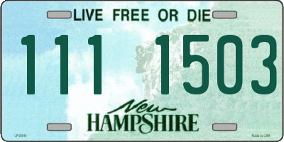 NH license plate 1111503