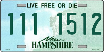 NH license plate 1111512