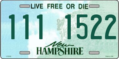 NH license plate 1111522