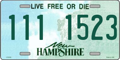 NH license plate 1111523