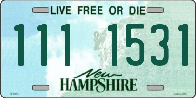 NH license plate 1111531