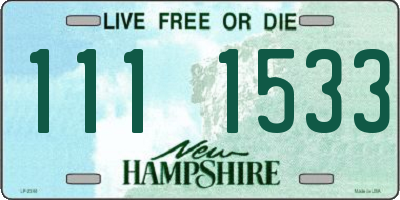 NH license plate 1111533