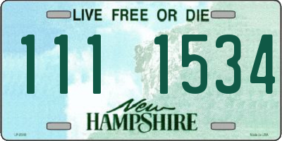NH license plate 1111534