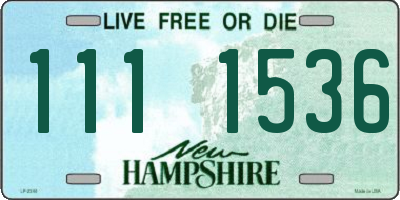NH license plate 1111536