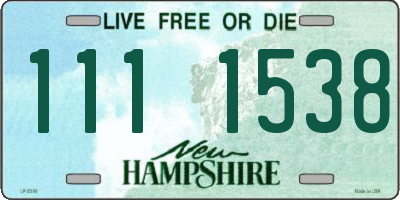 NH license plate 1111538