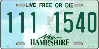 NH license plate 1111540