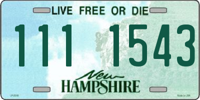 NH license plate 1111543