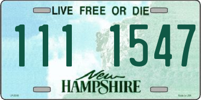 NH license plate 1111547