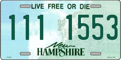 NH license plate 1111553