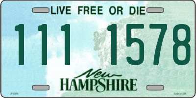 NH license plate 1111578