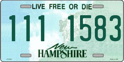 NH license plate 1111583