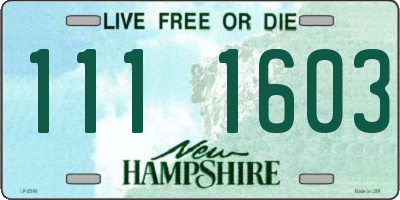 NH license plate 1111603