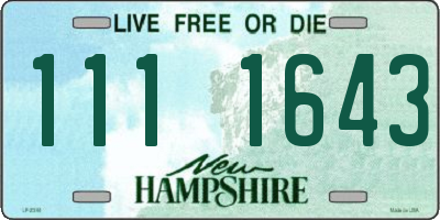 NH license plate 1111643