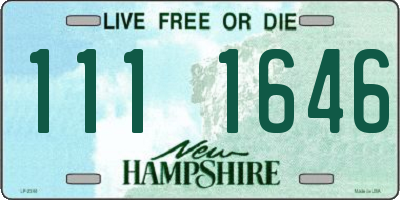 NH license plate 1111646