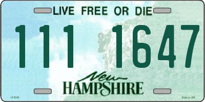 NH license plate 1111647