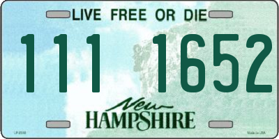 NH license plate 1111652