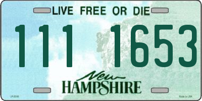 NH license plate 1111653