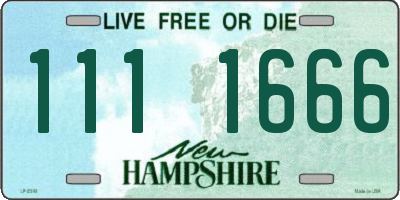 NH license plate 1111666