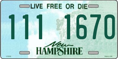 NH license plate 1111670