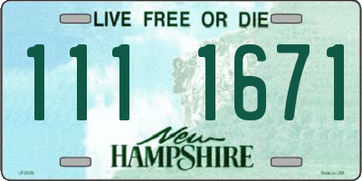 NH license plate 1111671